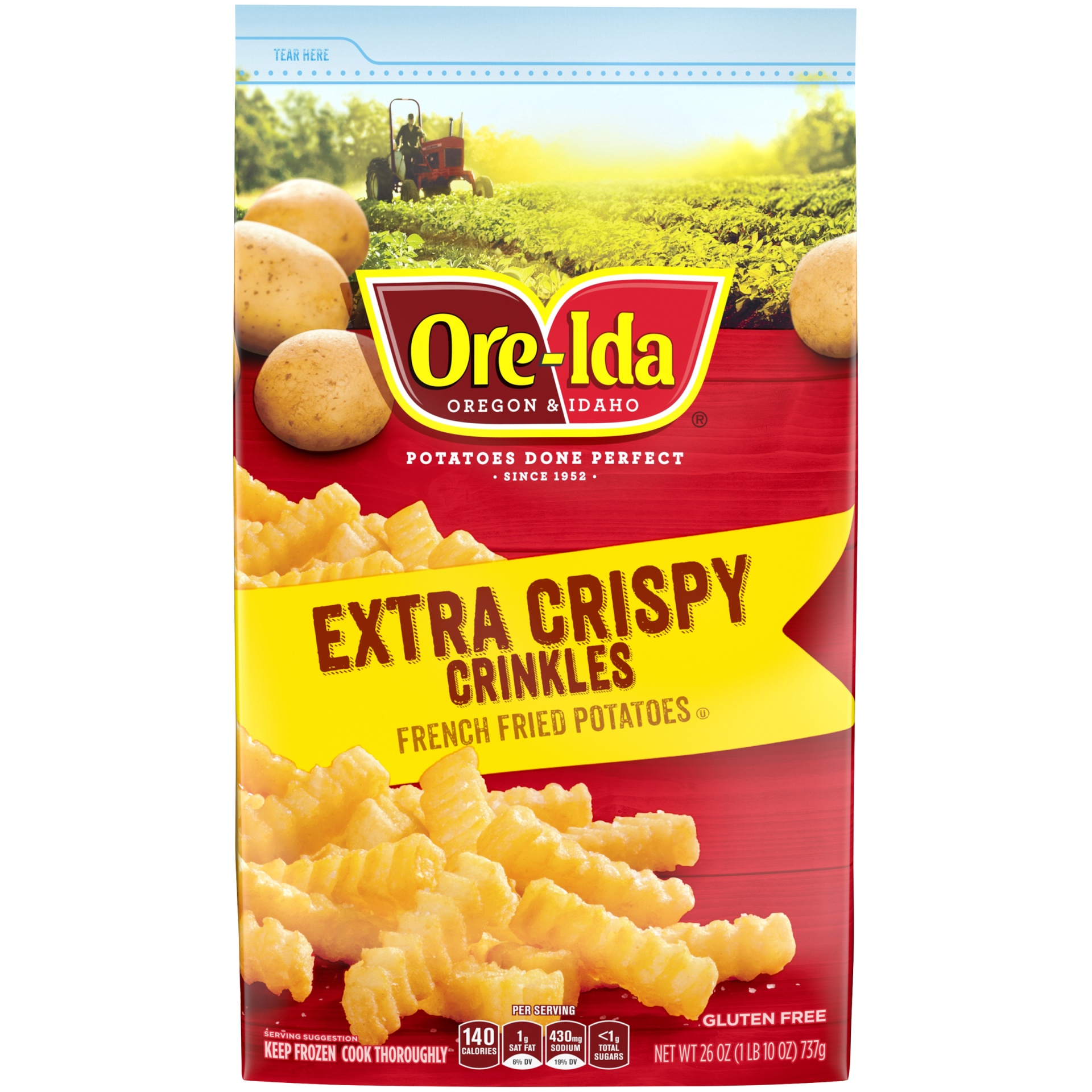 slide 1 of 6, Ore-Ida Extra Crispy Crinkles French Fries Fried Frozen Potatoes, 26 oz