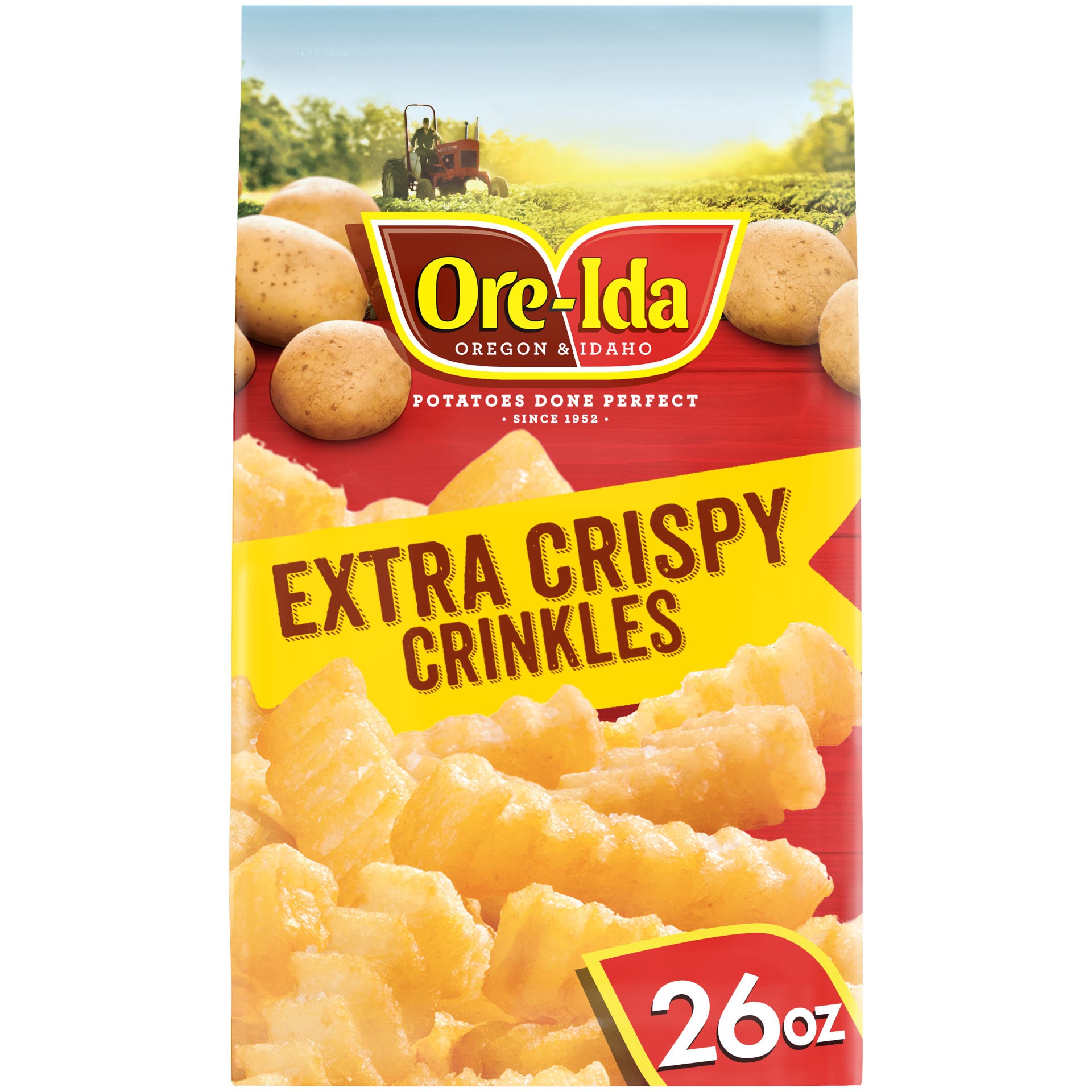 slide 1 of 5, Ore-Ida Extra Crispy Crinkles French Fries Fried Frozen Potatoes, 26 oz Bag, 26 oz