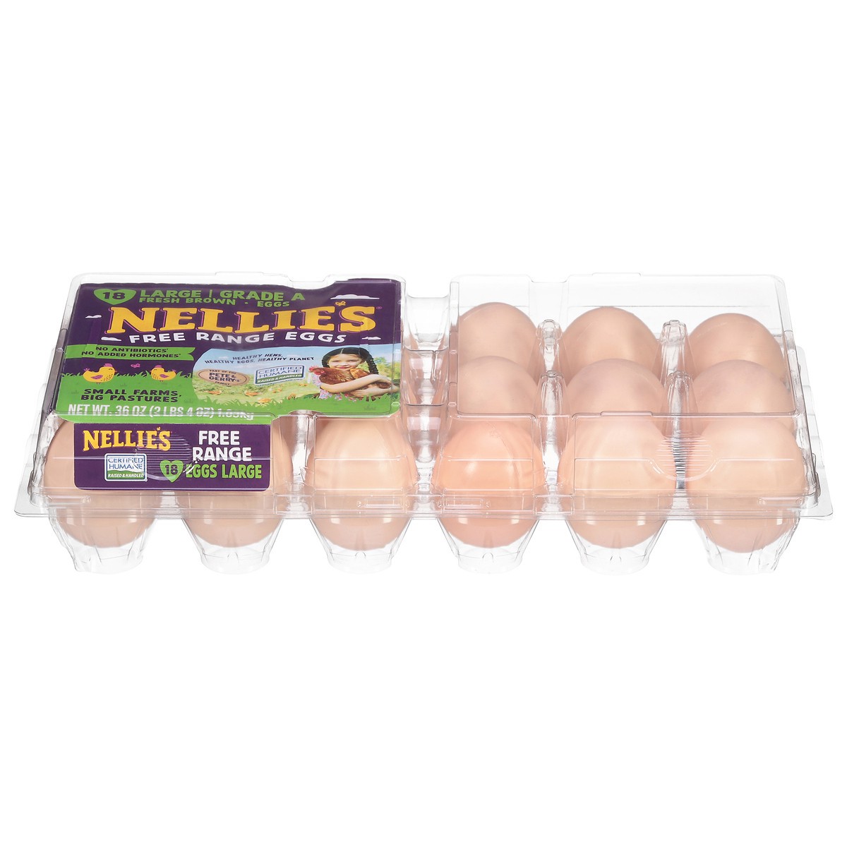 slide 3 of 12, Nellie's Free Range Brown Eggs Large 18 ea, 18 ct