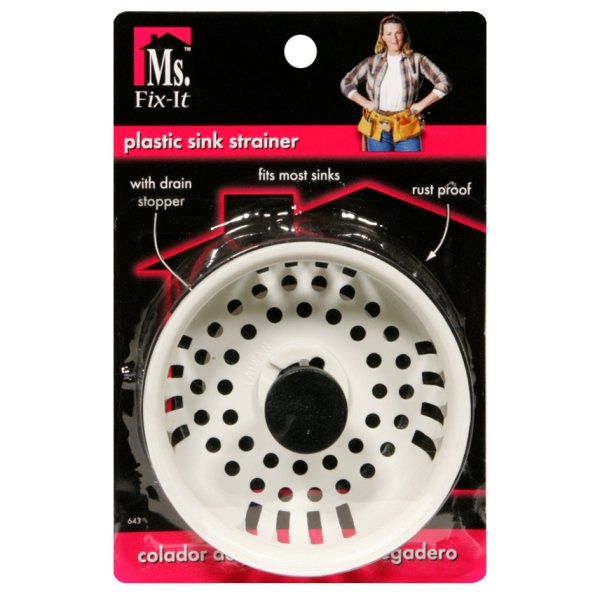 slide 1 of 1, Basix Plastic Sink Strainer With Drain Stopper, 1 ct