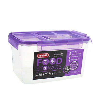 slide 1 of 1, H-E-B Flip Top Purple 10.8 Cup Canister, 1 ct