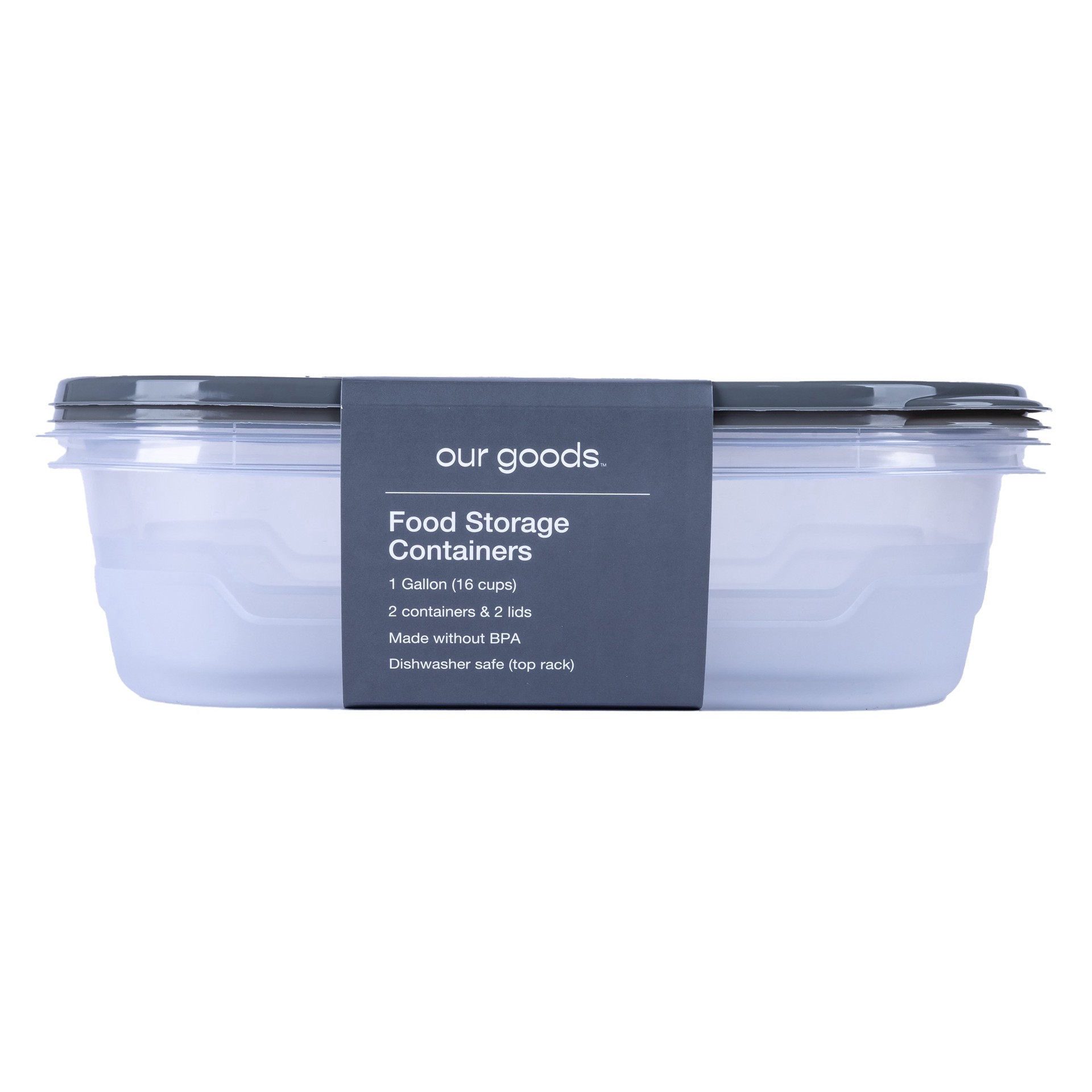 slide 1 of 1, our goods Rectangle Food Storage Containers, 2 pk, 1 gal