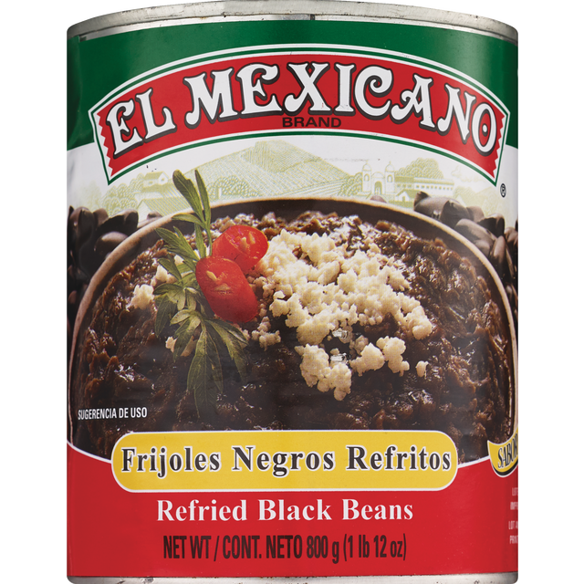 slide 1 of 1, El Mexicano Black Refried Beans, 26 oz