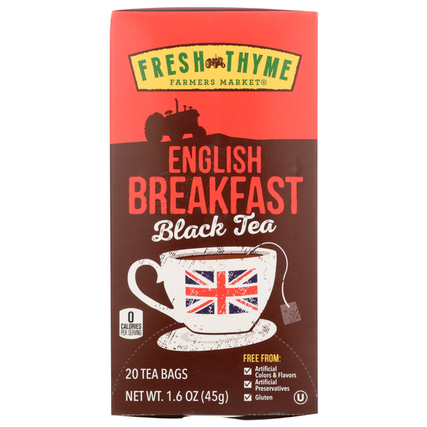 slide 1 of 1, Fresh Thyme Farmers Market English Breakfast Black Tea, 20 ct