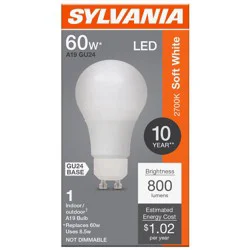 SYLVANIA LED Soft White A19 GU24 60 Watt Bulb
