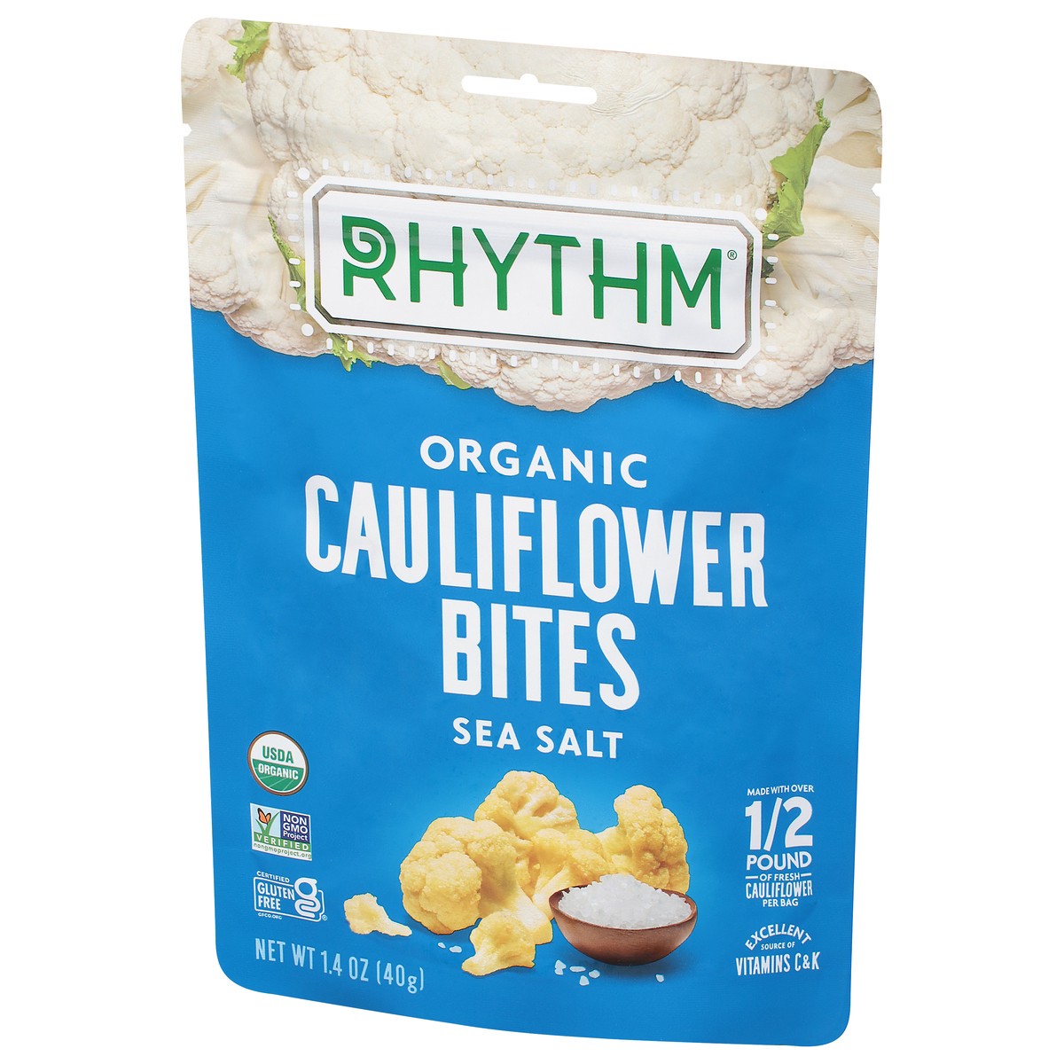 slide 2 of 9, Rhythm Organic Sea Salt Cauliflower Bites 1.4 oz, 1.4 oz