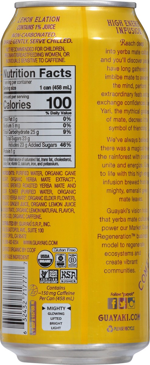 slide 9 of 9, Guayaki Lemon Elation Org - 15.5 oz, 15.5 oz