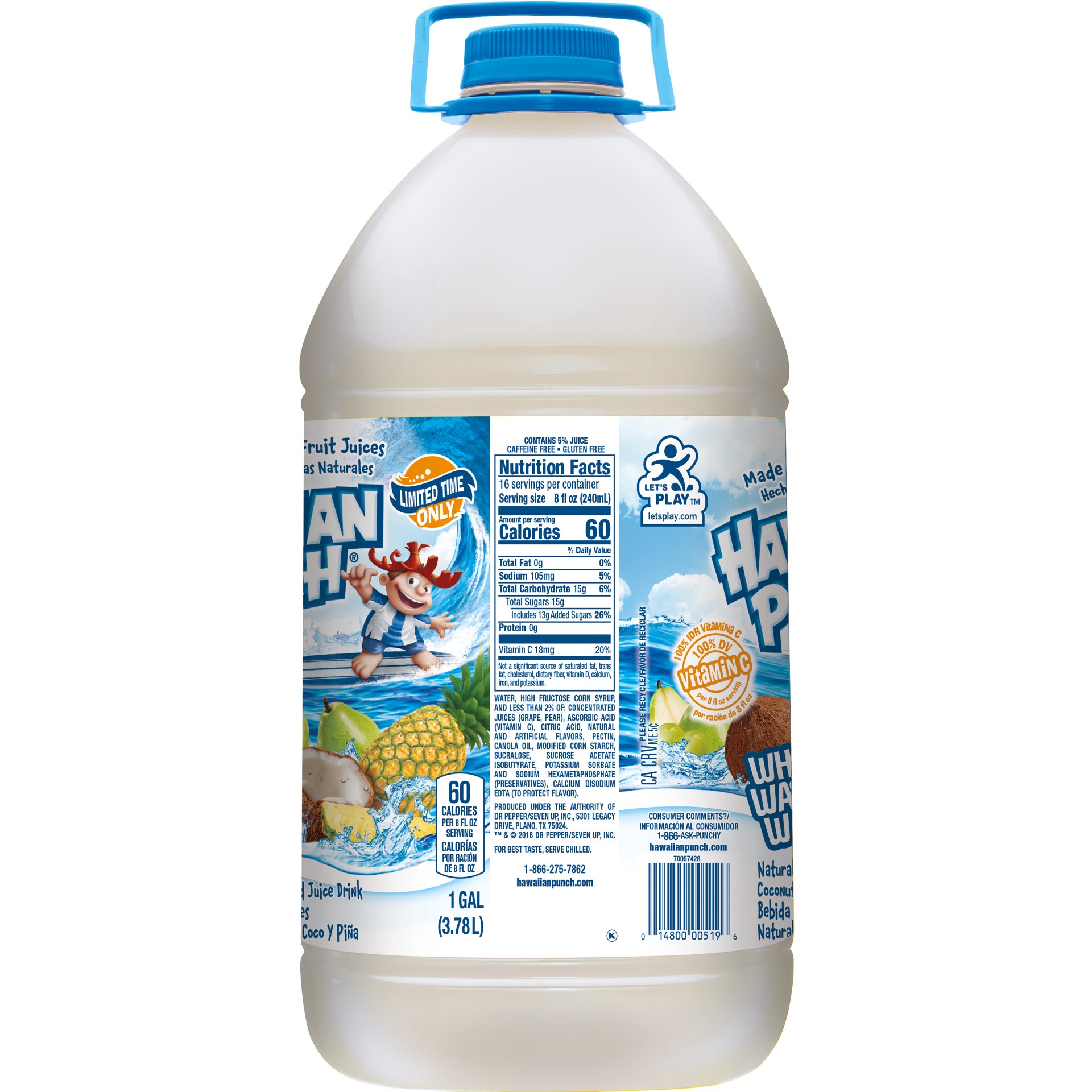 slide 3 of 7, Hawaiian Punch Whitewater Wave, 1 gal bottle, 1 gal