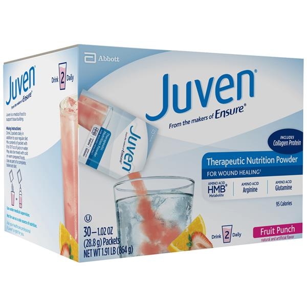 slide 1 of 1, Juven Therapeutic Nutrition Powder Fruit Punch Powder, 30 - 1.02 Oz Pouches, 1.91 lb