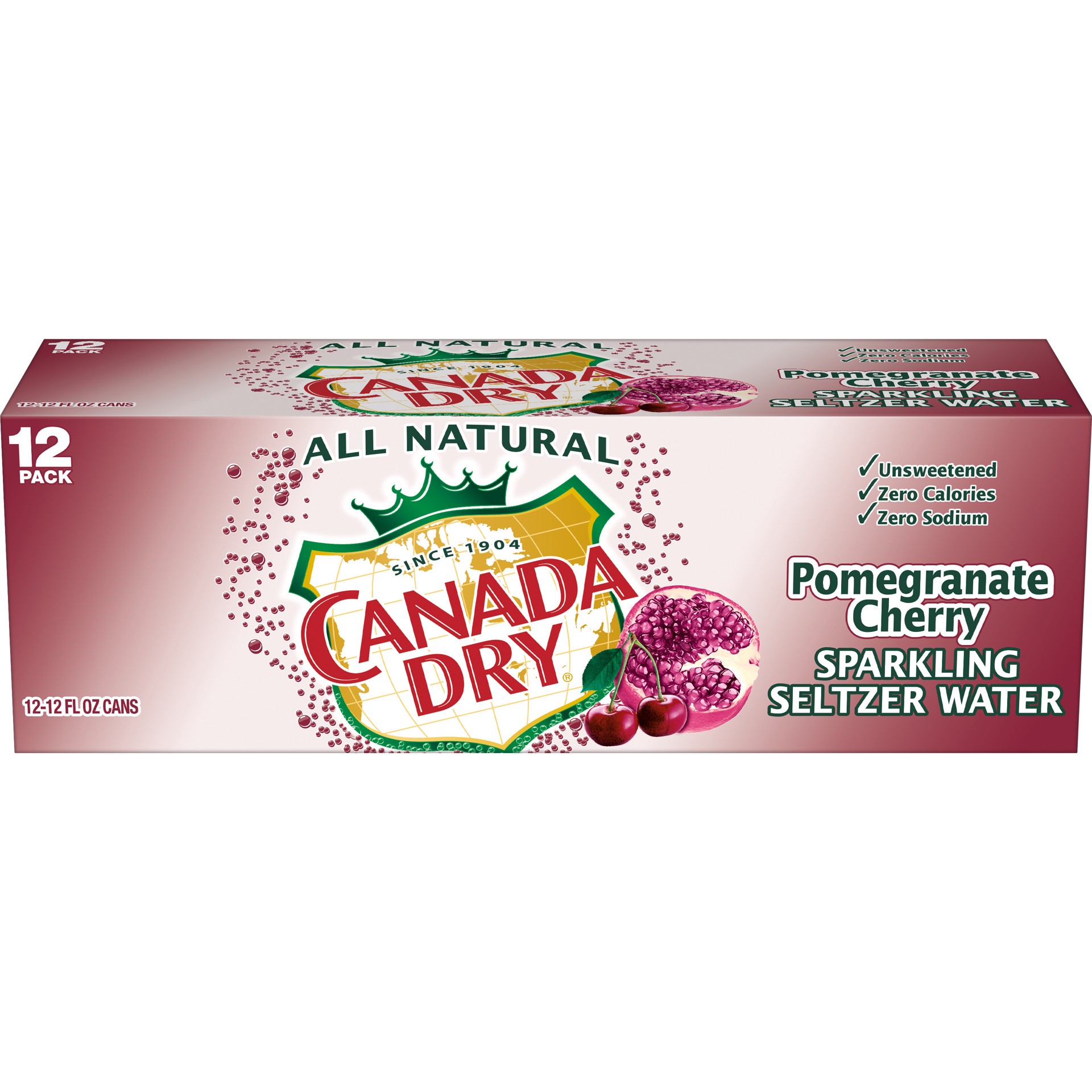 slide 3 of 5, Canada Dry Sparkling Seltzer Water / Pomegranate Cherry - 144 fl oz, 144 fl oz