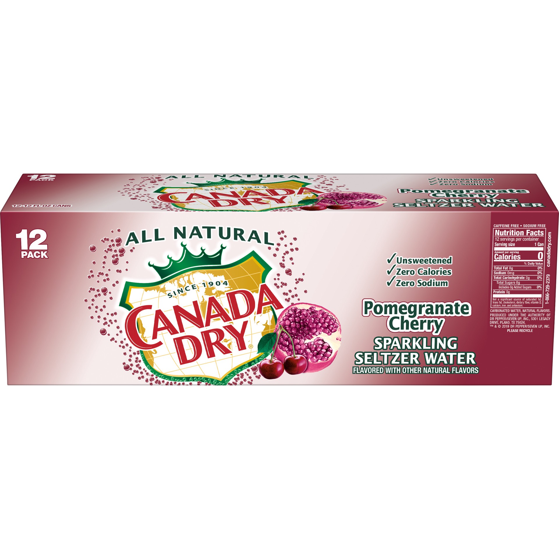 slide 5 of 5, Canada Dry Sparkling Seltzer Water / Pomegranate Cherry - 144 fl oz, 144 fl oz