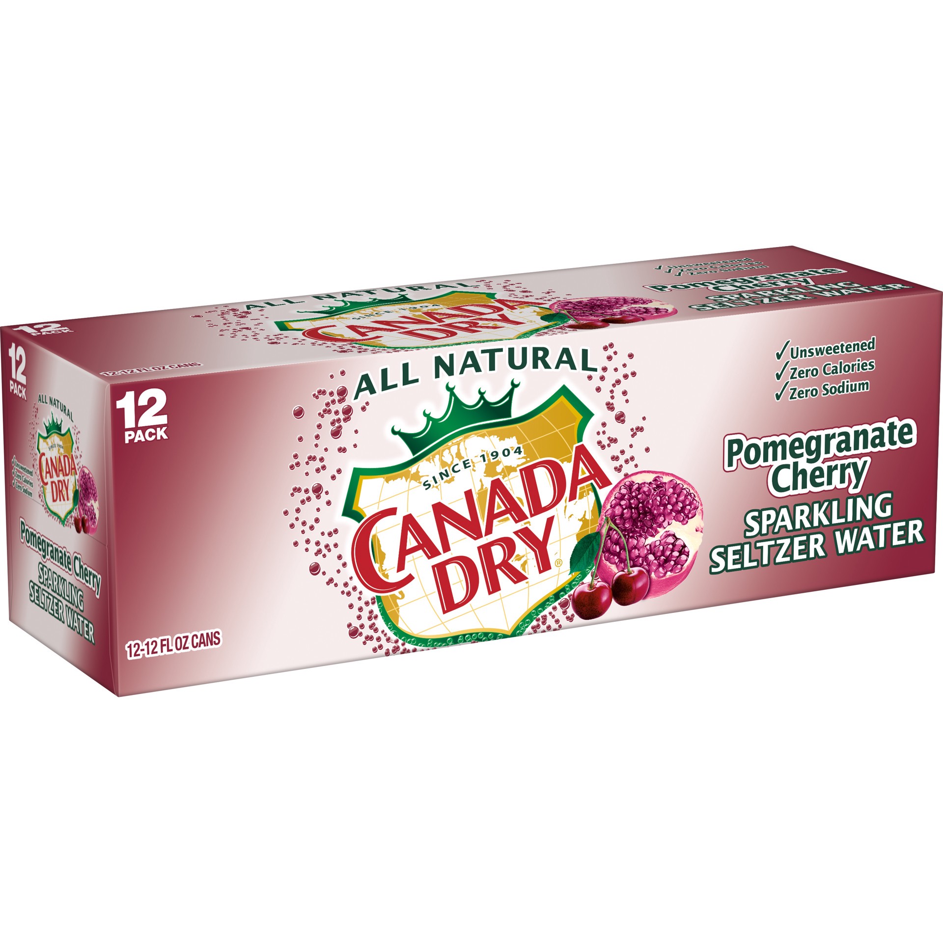 slide 4 of 5, Canada Dry Sparkling Seltzer Water / Pomegranate Cherry - 144 fl oz, 144 fl oz