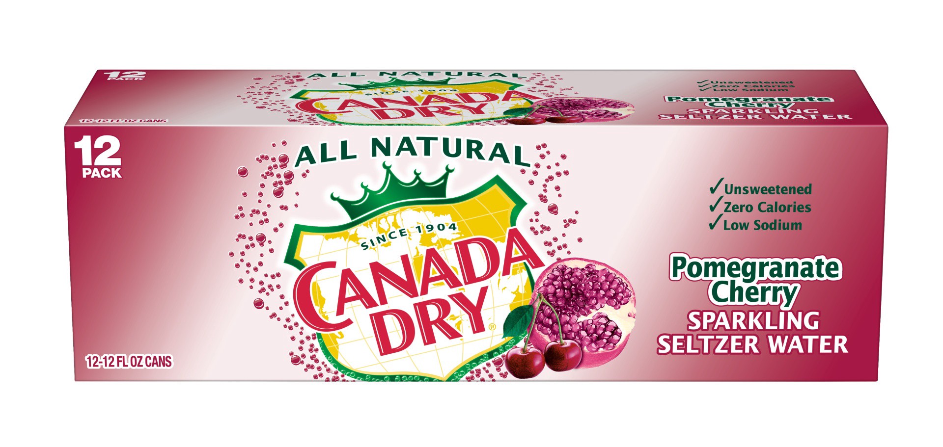 slide 1 of 5, Canada Dry Sparkling Seltzer Water / Pomegranate Cherry - 144 fl oz, 144 fl oz