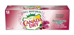 Canada Dry Pomegranate Cherry Sparkling Seltzer Water, 12 fl oz cans, 12 pack