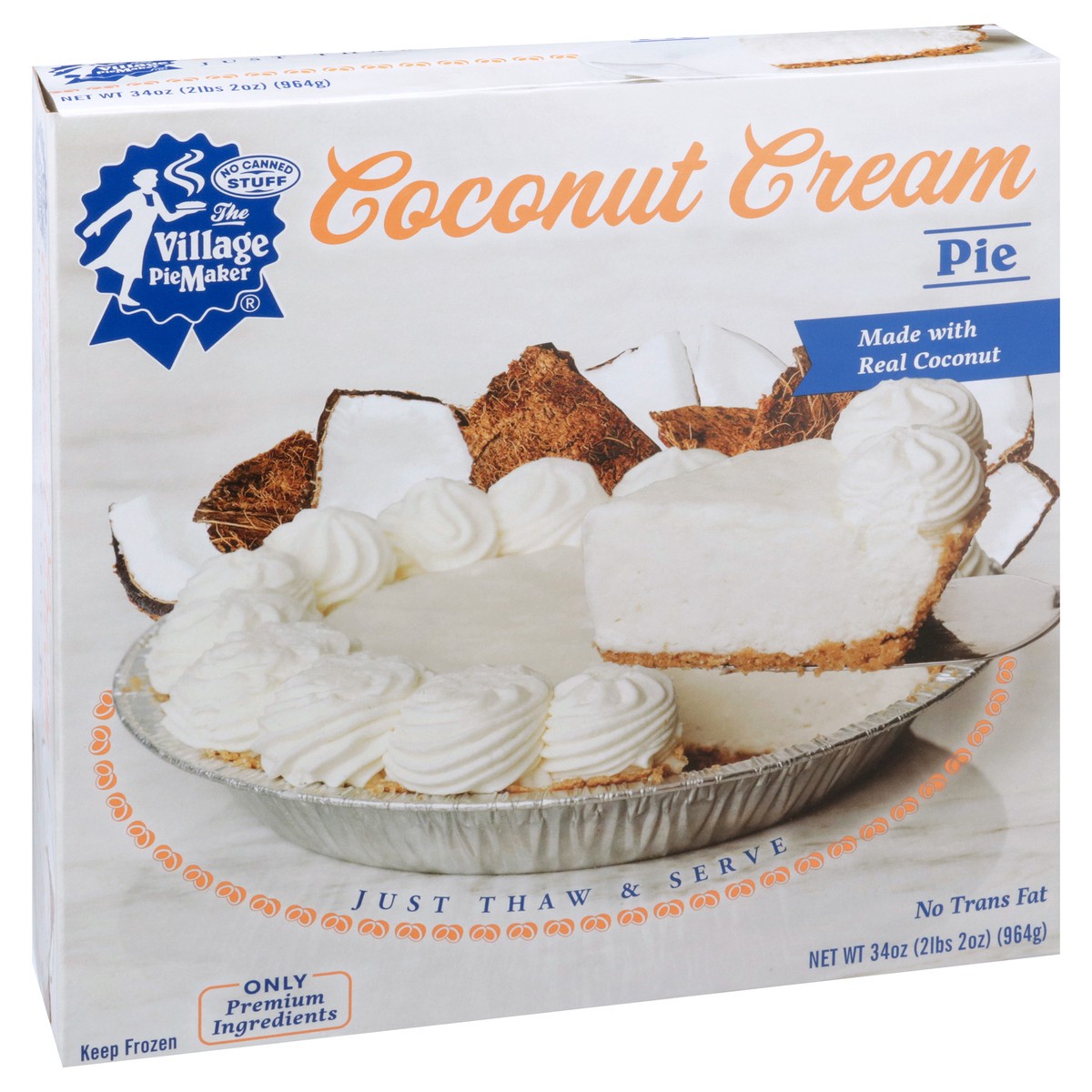 slide 9 of 9, The Village PieMaker Village PieMaker Coconut Cream Pie, 34 oz