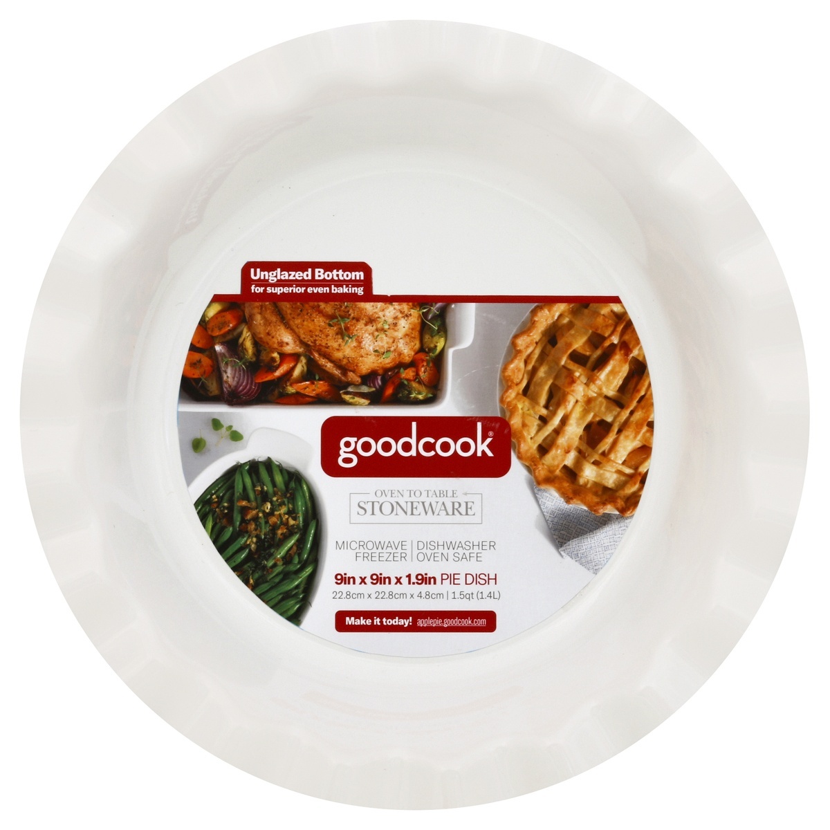 slide 1 of 7, Good Cook Bakewre Pie Dish, 1.5 qt