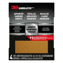 3M Sandblaster Assorted Grit Advanced Sanding Sheets