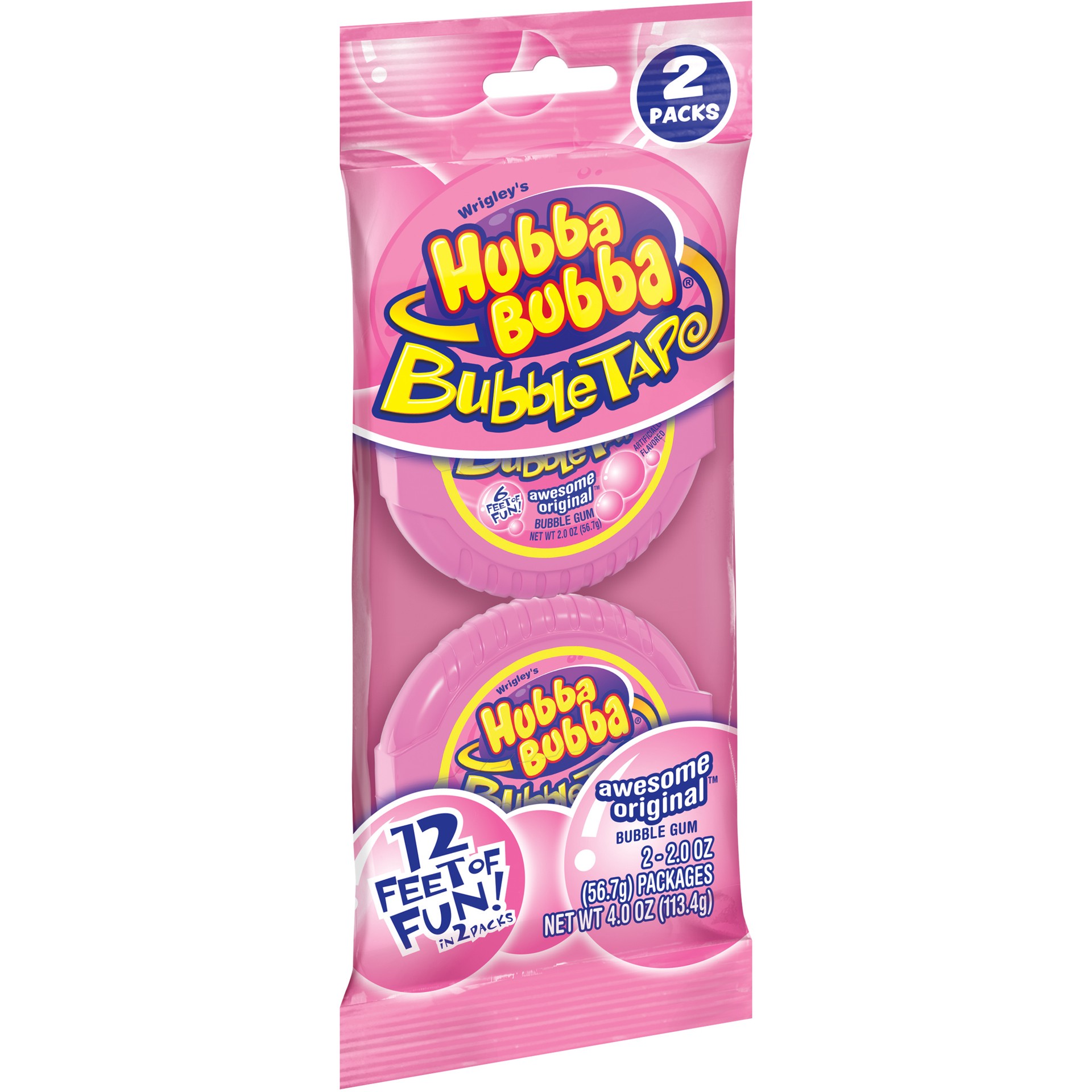 slide 1 of 3, Hubba Bubba Original Bubble Gum Tape, 2 ounce (2 Packs), 4 oz