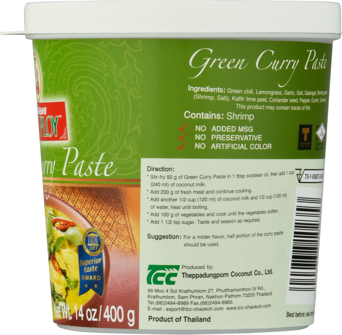slide 8 of 9, Mae Ploy Green Curry Paste - 14oz, 14 oz