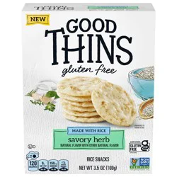GOOD THINS Savory Herb Rice Snacks Gluten Free Crackers, Snack Crackers, 3.5 oz