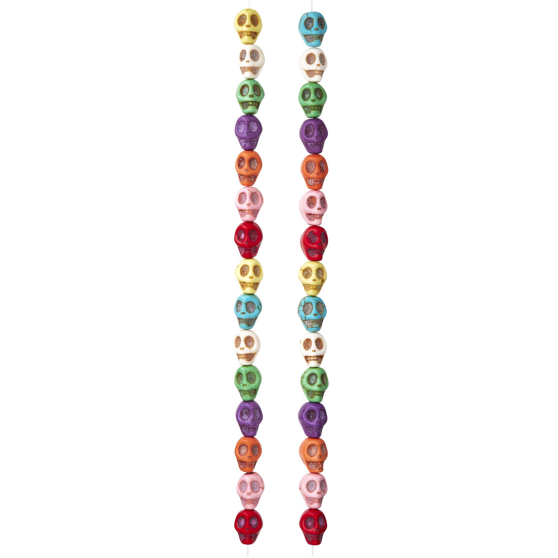slide 2 of 3, Colorful Reconstituted Skull Beads, 8mm By Bead Landing, 8mm