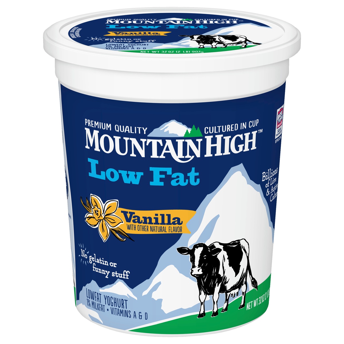 slide 1 of 3, Mountain High All Natural Nonfat Vanilla Yoghurt - 32oz, 