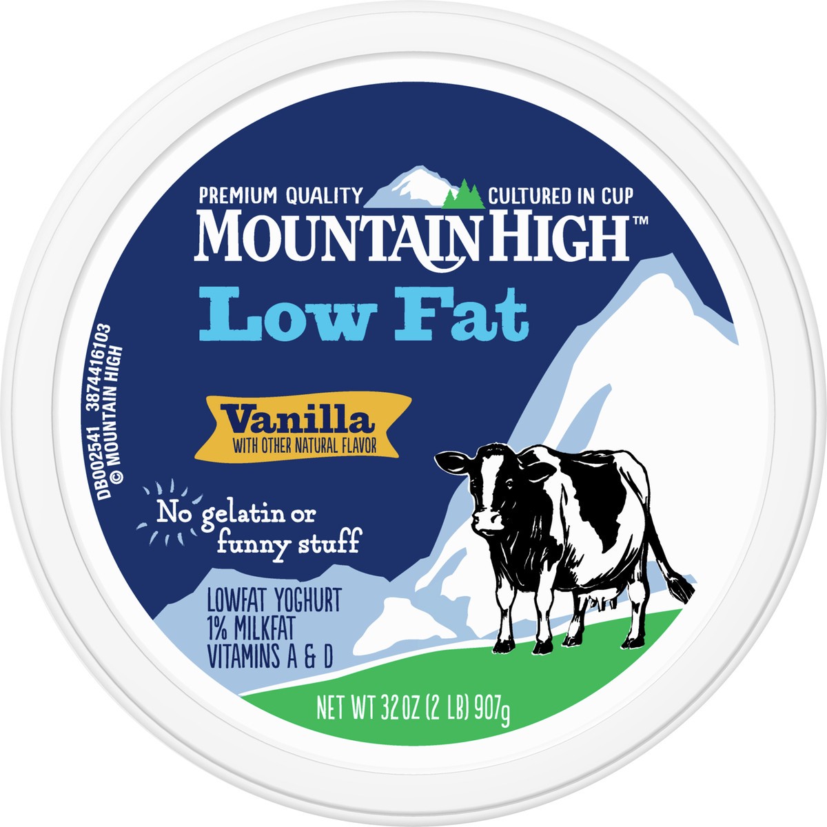 slide 5 of 9, Mountain High, Low Fat Yogurt, Vanilla, Gluten Free Snacks, 32 OZ Yogurt Container, 32 oz