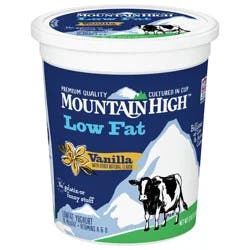 Mountain High, Low Fat Yogurt, Vanilla, Gluten Free Snacks, 32 OZ Yogurt Container