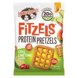 Lenny & Larry's Fitzels Protein Pretzels Chili Lime Time, 3 oz
