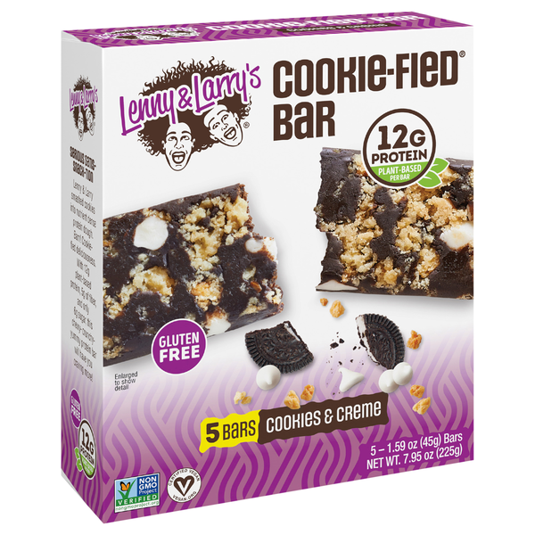 slide 1 of 1, Lenny & Larry's Cookie-fied Bar, Cookies & Creme - 5ct, 5 ct