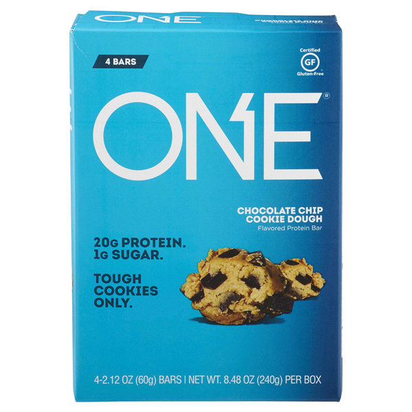 slide 1 of 3, One Bar Chocolate Chip Cookie Dough Flavored Protein Bars, 4 ct; 2.12 oz