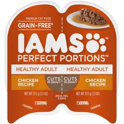 Iams Perfect Portions Cuts in Gravy Healthy Adult Chicken Recipe Premium Cat Food 2-1.3 oz. Cups