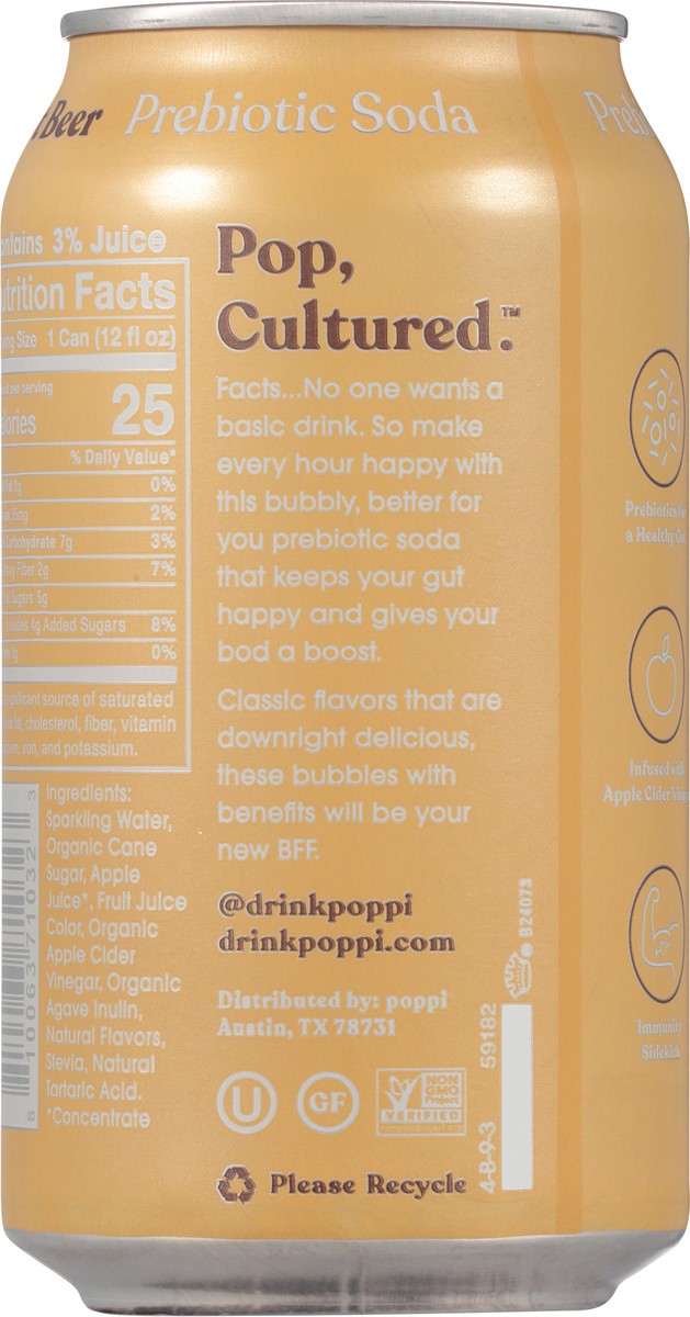 slide 4 of 9, poppi Root Beer Prebiotic Soda, 12oz, 12 fl oz