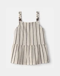 Carters Girls Striped Tank Top - Black/Ivory Black/Ivory 12