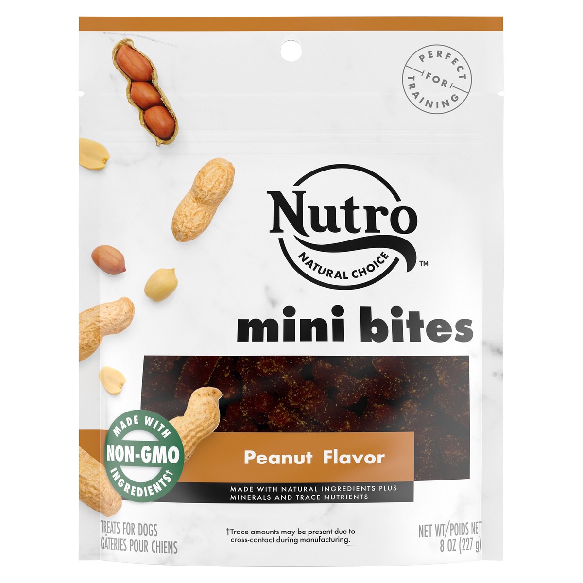 slide 1 of 4, Nutro Natural Choice Mini Bites Peanut Flavor Treats for Dogs 8 oz, 8 oz