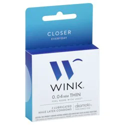 Wink Latex Condoms, Lubricated, Male, Closer Everyday 3 Ea