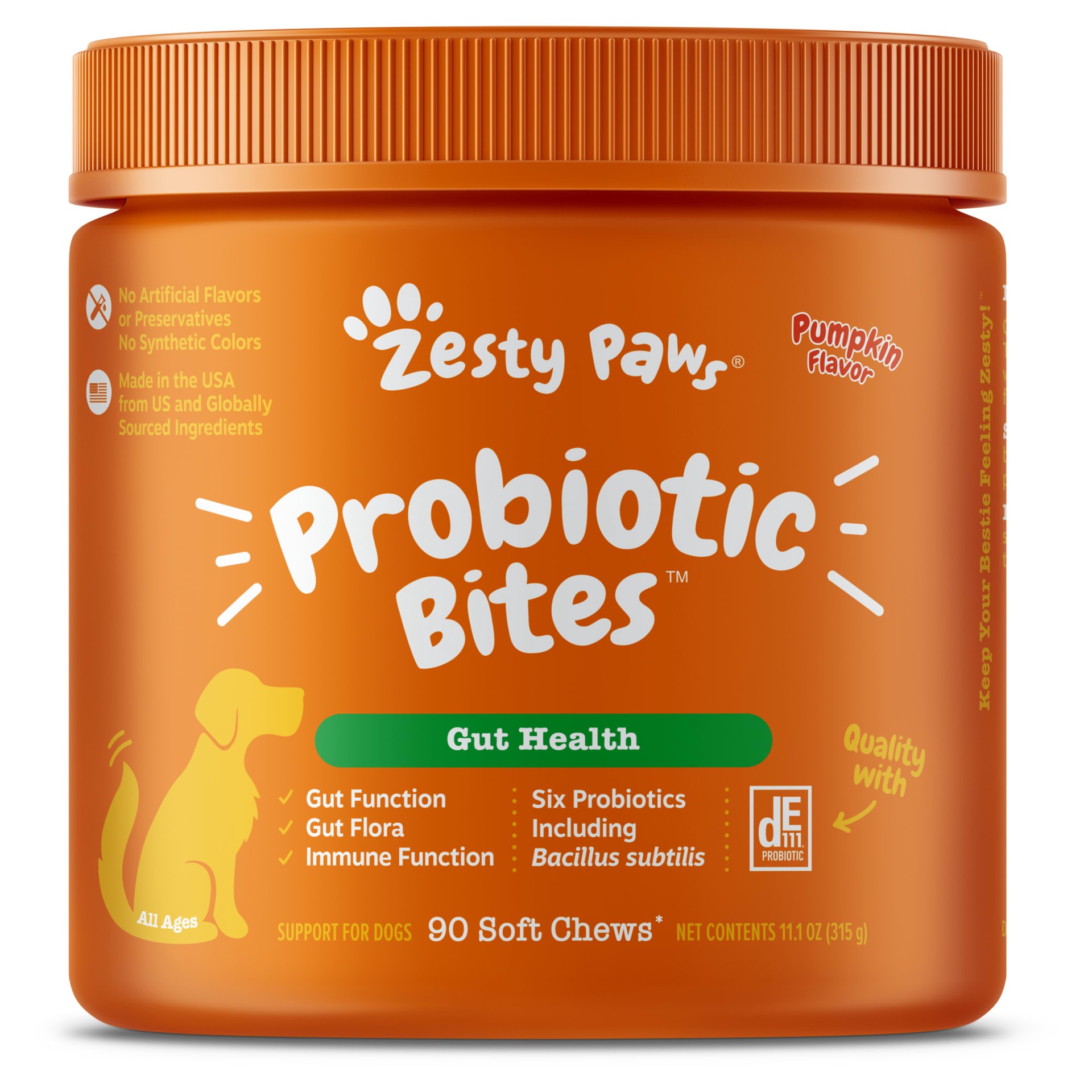slide 1 of 1, Zesty Paws Probiotic Bites Dog Supplement - Soft Chews, 90 ct