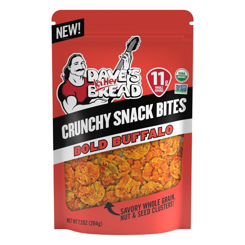 slide 9 of 9, Dave's Killer Bread Bold Buffalo Crunchy Snack Bites, Buffalo Flavored Organic Snacks, 7.2 oz