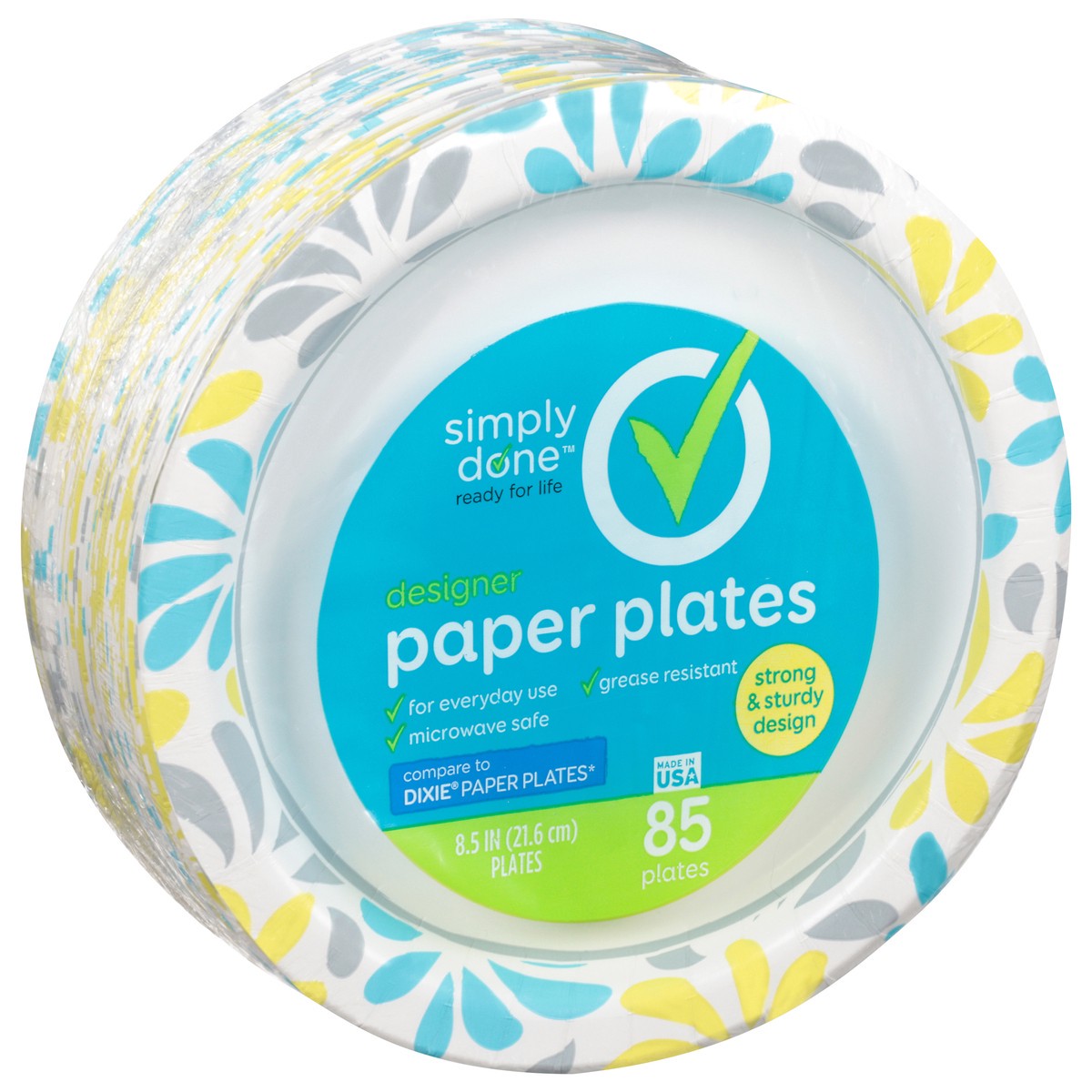 slide 9 of 11, Simply Done 8.5 Inch Designer Paper Plates 85 ea, 85 ct