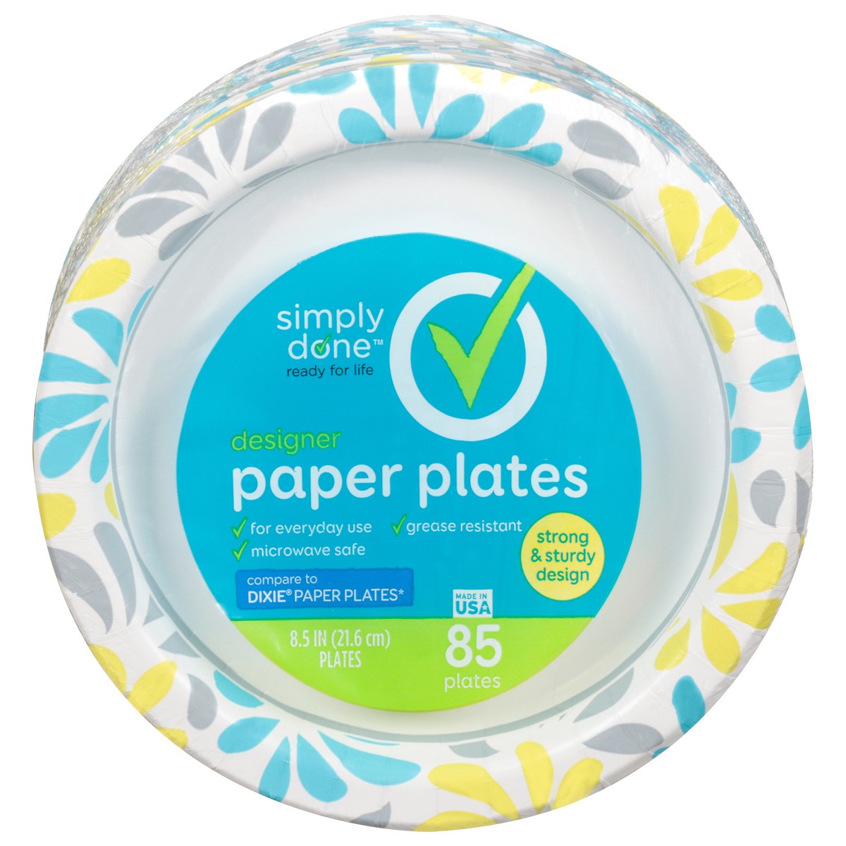 slide 10 of 11, Simply Done 8.5 Inch Designer Paper Plates 85 ea, 85 ct