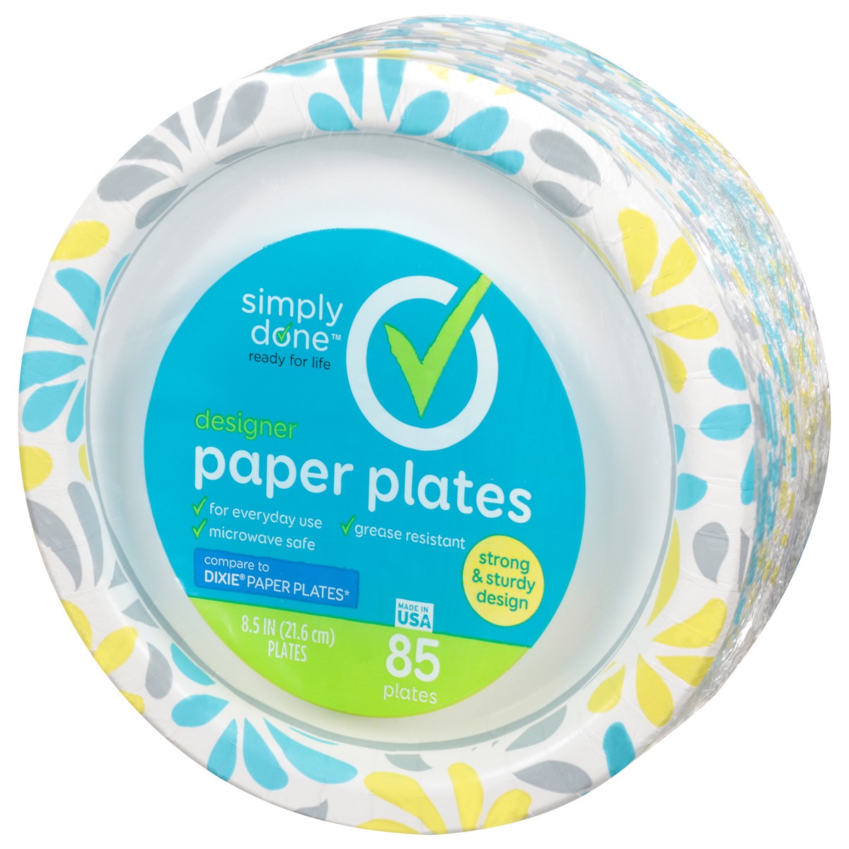 slide 4 of 11, Simply Done 8.5 Inch Designer Paper Plates 85 ea, 85 ct