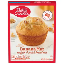 Betty Crocker Banana Nut Muffin and Quick Bread Mix, Made With California Walnuts, 12.3 oz.