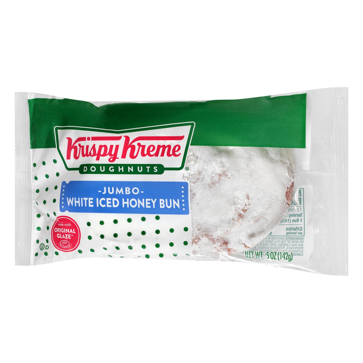 slide 3 of 9, Krispy Kreme Jumbo White Iced Honey Bun 5 oz, 5 oz