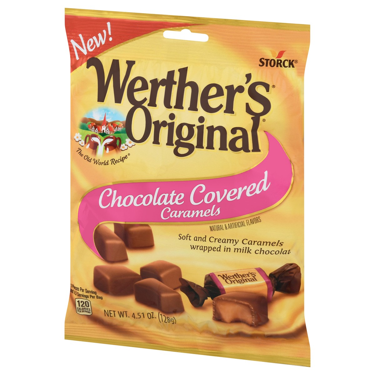 slide 5 of 9, Werther's Original Werther''s Original Soft Chocolate Covered Caramel Candy, 4.51 oz