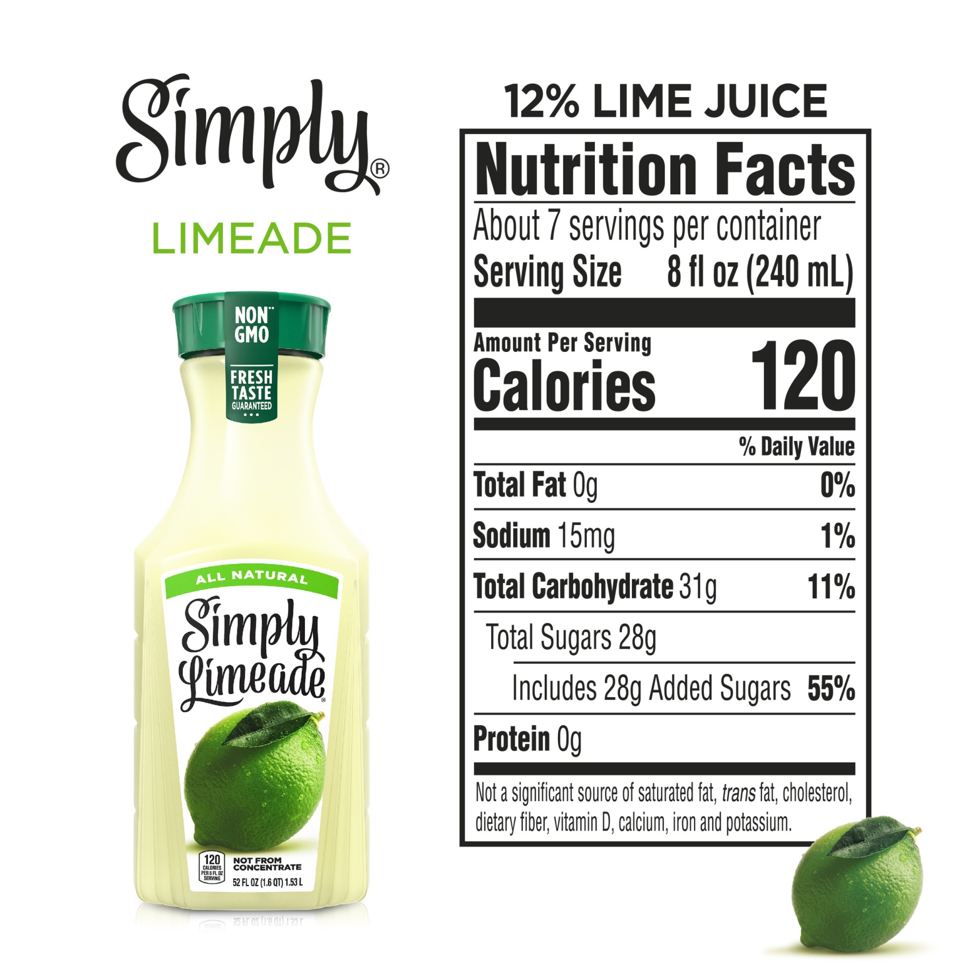 slide 9 of 12, Simply Limeade Bottle, 52 fl oz, 52 fl oz