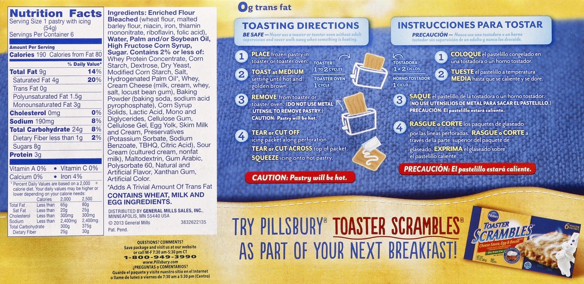 slide 6 of 6, Pillsbury Toaster Pastries 6 ea, 6 ct