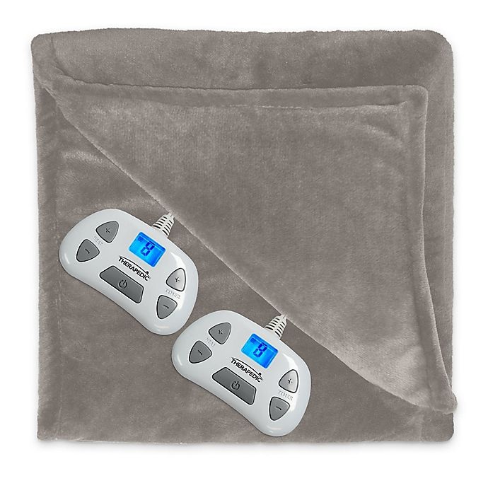 slide 2 of 5, Therapedic Silky Plush King Warming Blanket - Stone, 1 ct