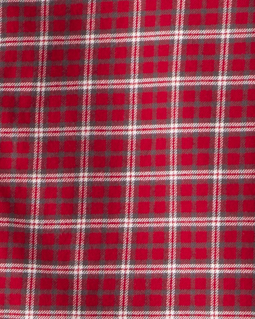 slide 2 of 2, Carter's Boys Plaid Cotton Long-Sleeve Button-Down Shirt - Red Red 5, 1 ct