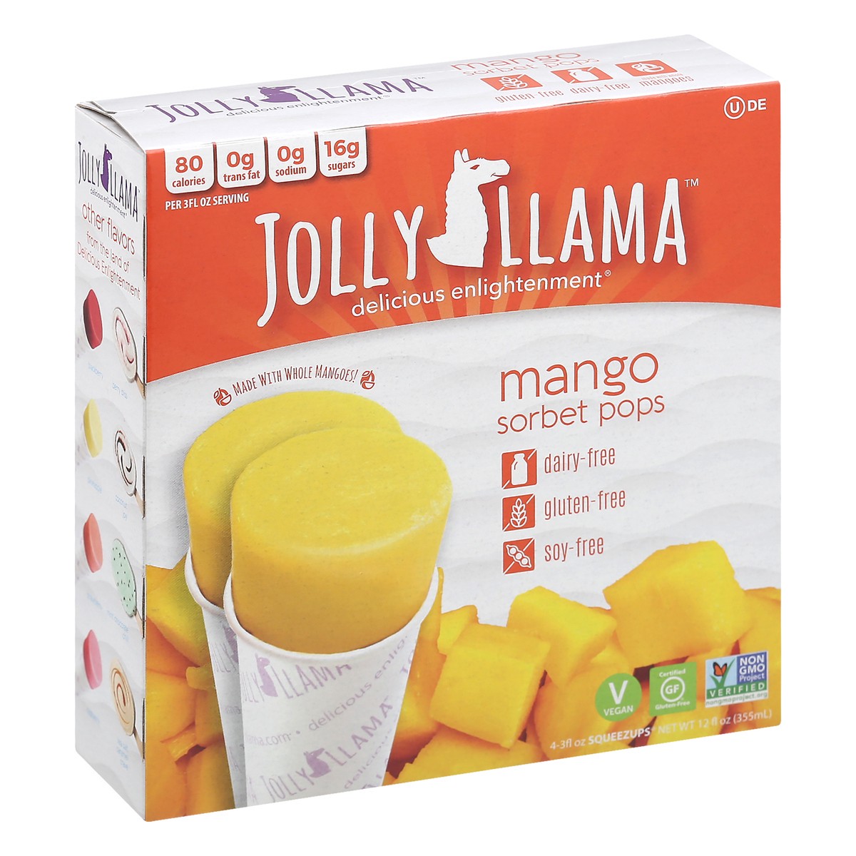 slide 6 of 10, Jolly Llama Mango Jolly Llama Squeeze Sorbet, 12 fl oz