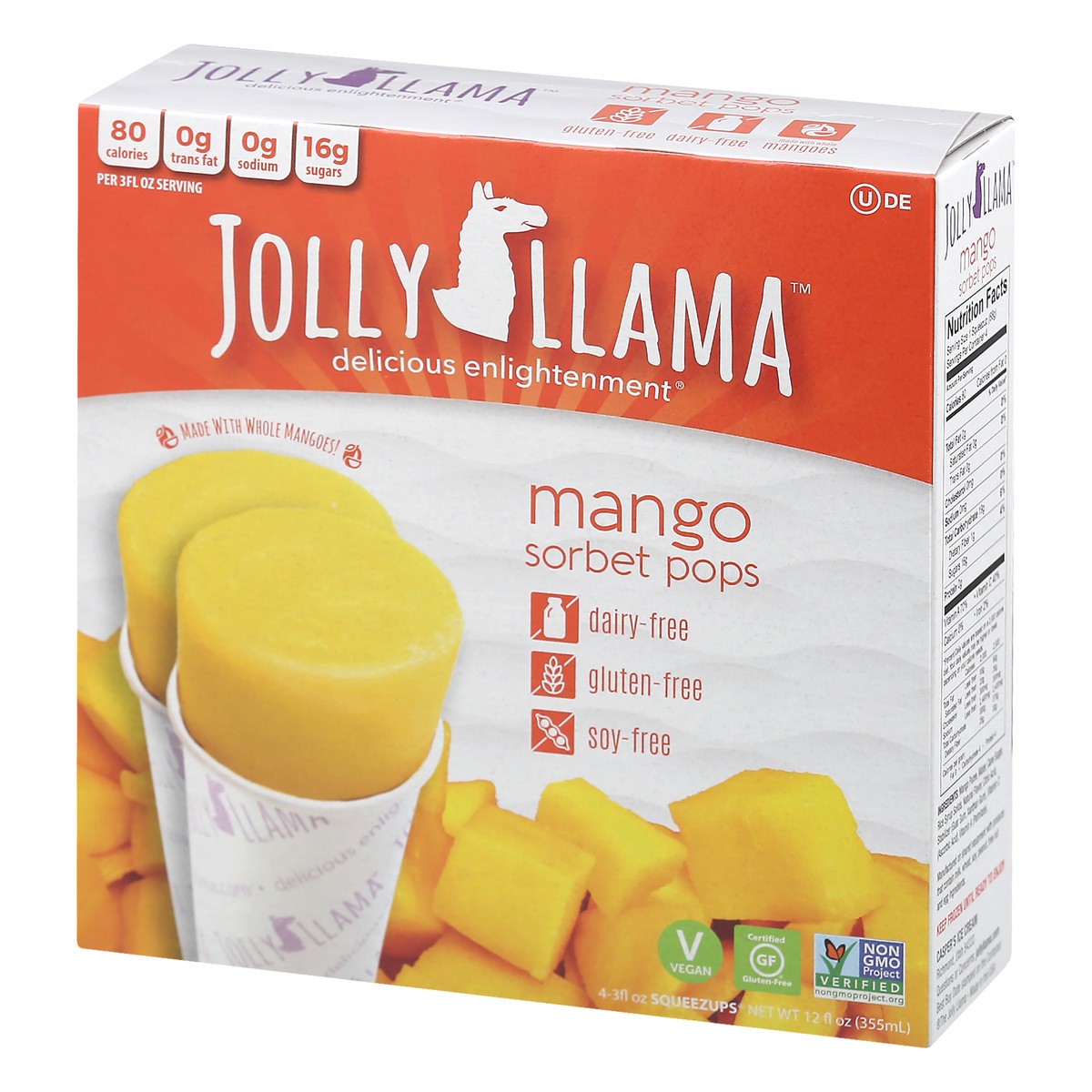 slide 2 of 10, Jolly Llama Mango Jolly Llama Squeeze Sorbet, 12 fl oz